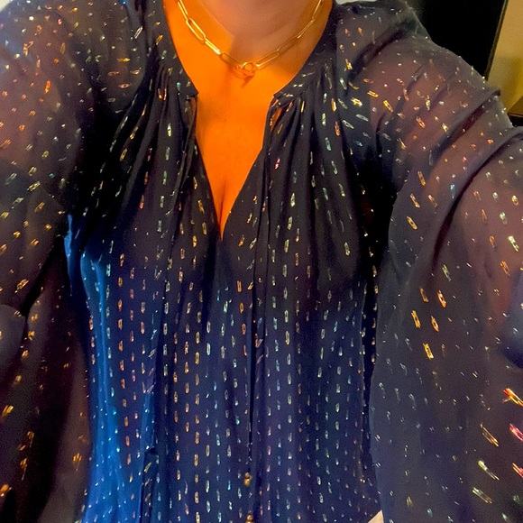 Ramy Brook stunner! Navy & gold with beautiful sleeve. - Picture 3 of 3